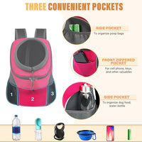 Dog Front Carrier Backpack, Adjustable Breathable Dog Backpack – Essentials for Dogs - Rose / Medium (4.5-8lbs) - image 4