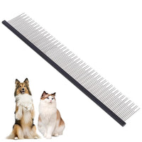 8.5 Inch Upgrade Black Professional Cat Comb,Dual-Tooth Pet Grooming Comb Anti-Static Smooth Rounded Corners Prevent Friction Breakage and Irritation,Removing Tangles,Knots,Undercoat and Excess Hair