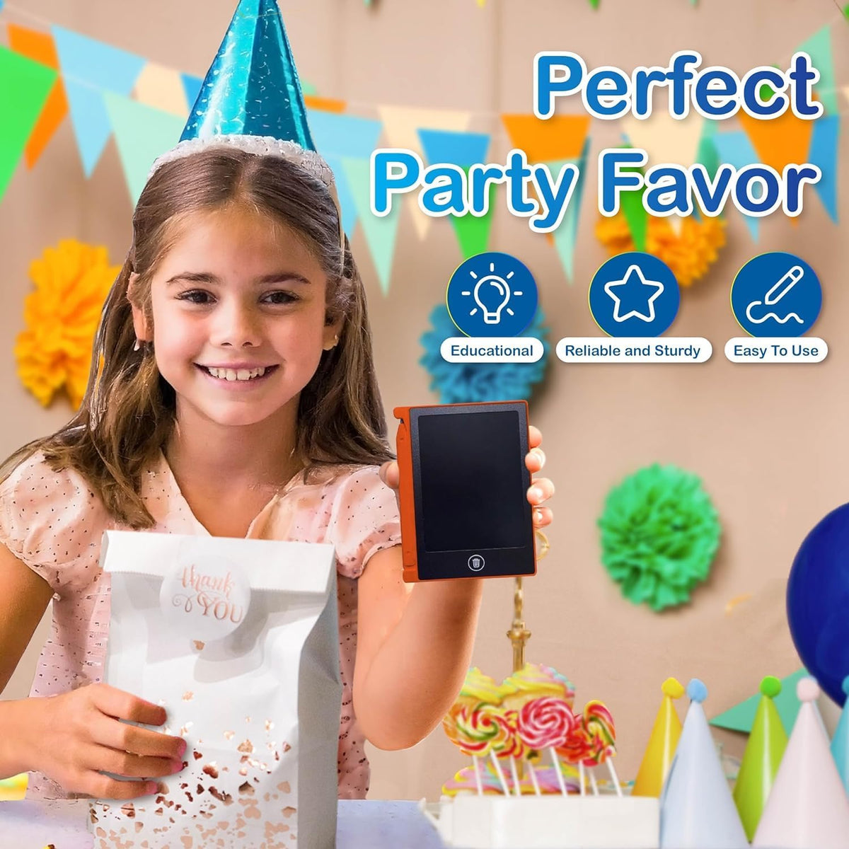 Playtapus Party Favor Mini LCD Writing Tablet for Kids - 6 Pack - image 3