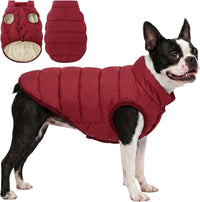 ASENKU Dog Winter Coat Dog Fleece Puffer Jacket for Small Medium - Small / Red
