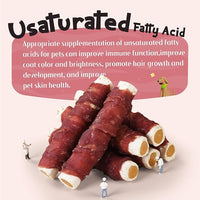 ASMPET Dog Treats Chews, Duck Wrapped Rawhide Sticks Filled with Sweet Potato for Small Medium Large Dogs（6pcs）