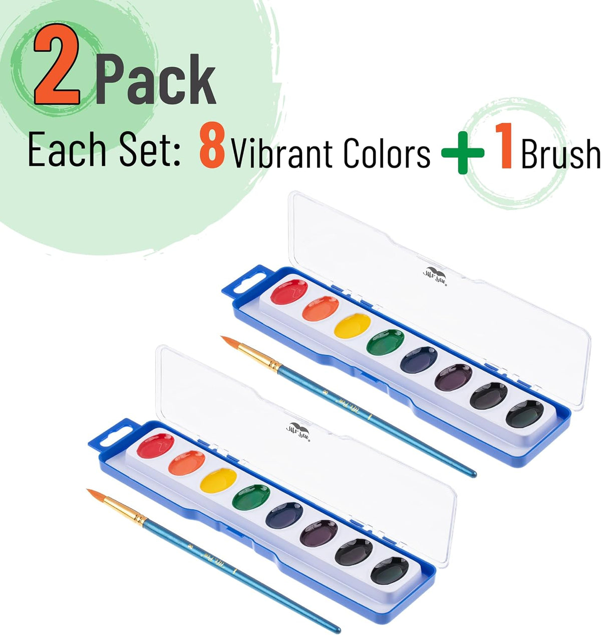 Mr. Pen, Washable Watercolors, 8 Colors with Paint Brush - 2 Pack - image 2