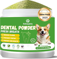 Dog Dental Care Powder - Plaque & Tartar Control with Natural Enzymes, Teeth Cleaning Powder for Dogs with Probiotic, Bad Breath Treatment for Small Medium Large Dogs