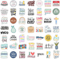 Krazy4K 100 pack waterproof vinyl Christian stickers with faith and Bible verse messages - view 11