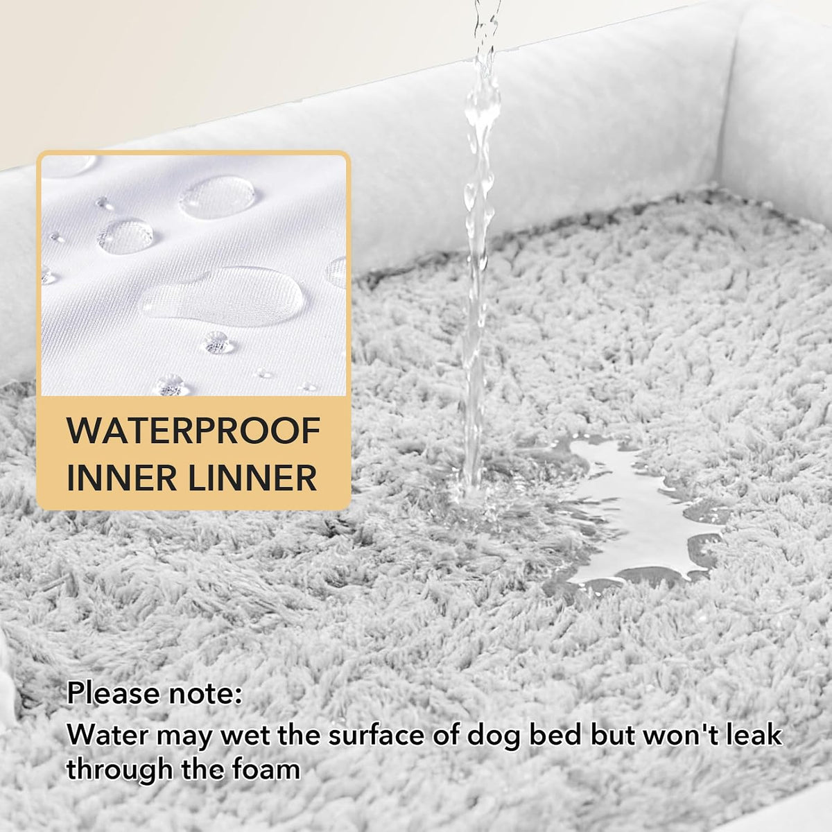 Orthopedic Washable Dog Bed for Extra Large Dogs - Grey White / 53.0"L x 42.0"W x 8.0"Th - image 3
