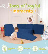 Elftopia foam climbing set with ball pit, stairs and ramps for toddlers in grey - view 12