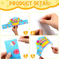Yunsailing 36 Pcs Birthday Crowns Kids Classroom Party, Pink - Blue - image 3