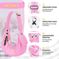 SlowTon Dog Carrier Sling - G-Pink Knitted Fabric / For Pets 6-12lbs - image 2