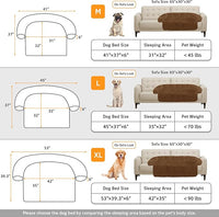 GGIB Calming Dog Bed Fluffy Plush Dog Mat for Furniture Protector with Removable Washable Cover for Large Medium Small Dogs and Cats (Large, Brown)