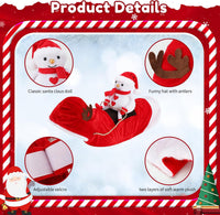Santa Dog Costume, Dog Christmas Outfit, Riding Pet Costume - Snowman / S(Neck:10.2-11.8" Chest:13-18.5") - image 3