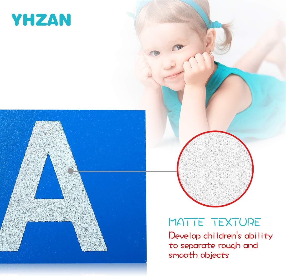 YHZAN Montessori sandpaper letters tactile alphabet set with upper and lower case letters - view 4