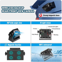 EWAY 2 Magnetic Wireless Backup Cameras HD1080P w/ 5" Split Screen Monitor Portable No Wiring Trailer Hitch IR Night Vision Rear View Camera for Truck Pickup RV Camper 5th Wheel Boat Horse Trailer