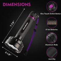 EverBrite 100 LED UV Blacklight Flashlight, 395nm for Pet Urine – Essentials for Dogs - 100 LED - image 2