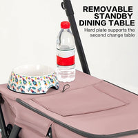 Pet Stroller Cat Dog Stroller Travel Folding Pet Carriers（Pink）