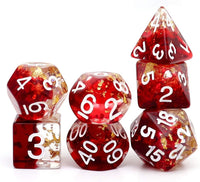 Haxtec Light Green DND Dice Set - Red Clear - image 2