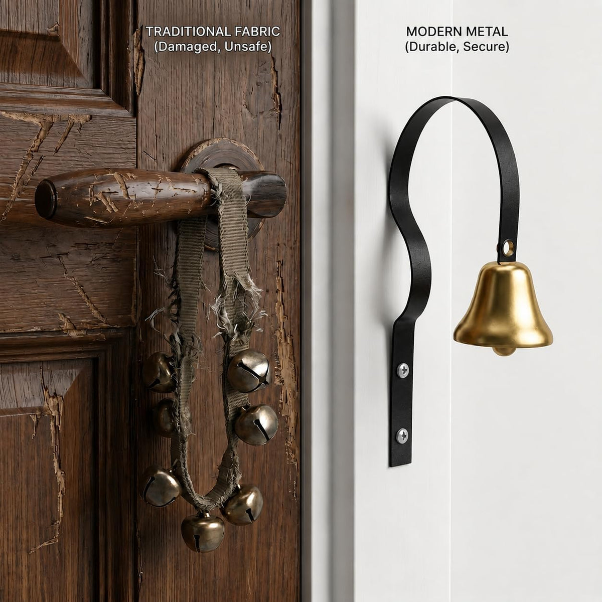 GoldTiger Fixed Metal Dog Doorbell for Potty Training - 2Pack Black - image 4
