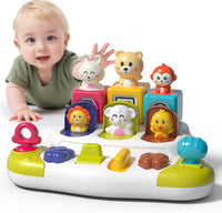 PANITU baby pop up animal toy with 6 colorful animals and big buttons