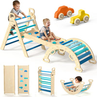BlueWood Pikler Triangle Set with Safe Handle - Sea Blue