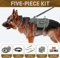 Forestpaw Tactical Dog Harness for Large Dogs, Military, L - M:Chest 22-35",Fit 30-80lbs / Gray - image 2