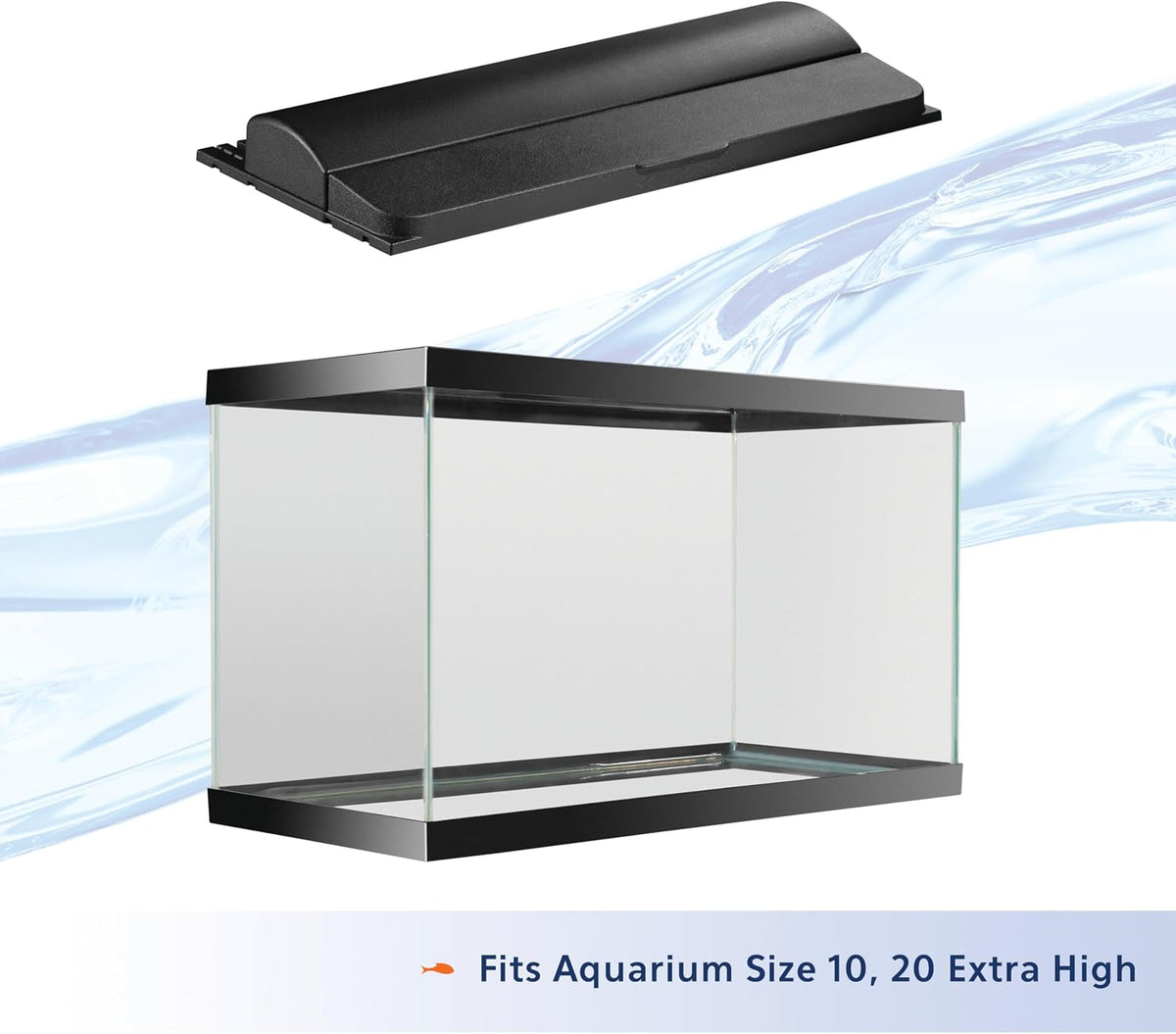 Aqueon LED Deluxe Fish Tank Aquarium Full Hood, Black - 20" - image 3
