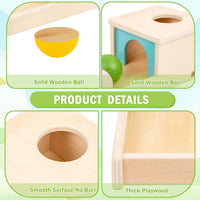 Adena Montessori Object Permanence Box with Tray Three Balls - Blue Door - image 4