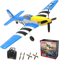 LEAMBE 4 Channel RC Plane, Ready to Fly Aerobatic Aircraft - Light Blue / Large