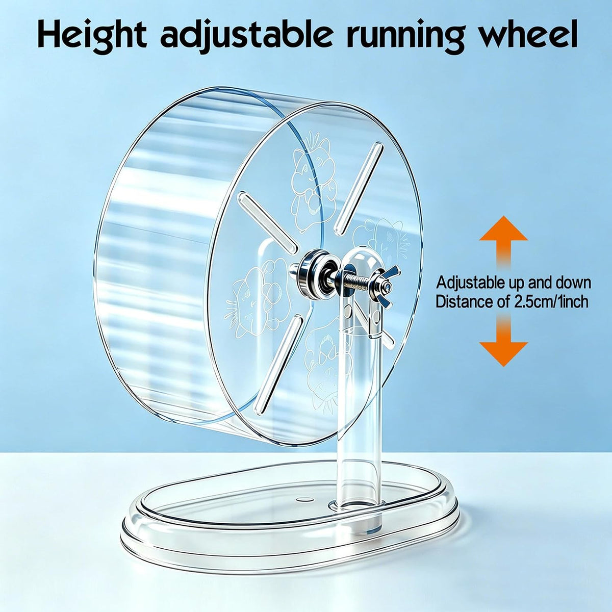 Hamster Wheel, Super Silent Hamster Exercise Wheels - Transparent / Ф8.3 inch - image 3