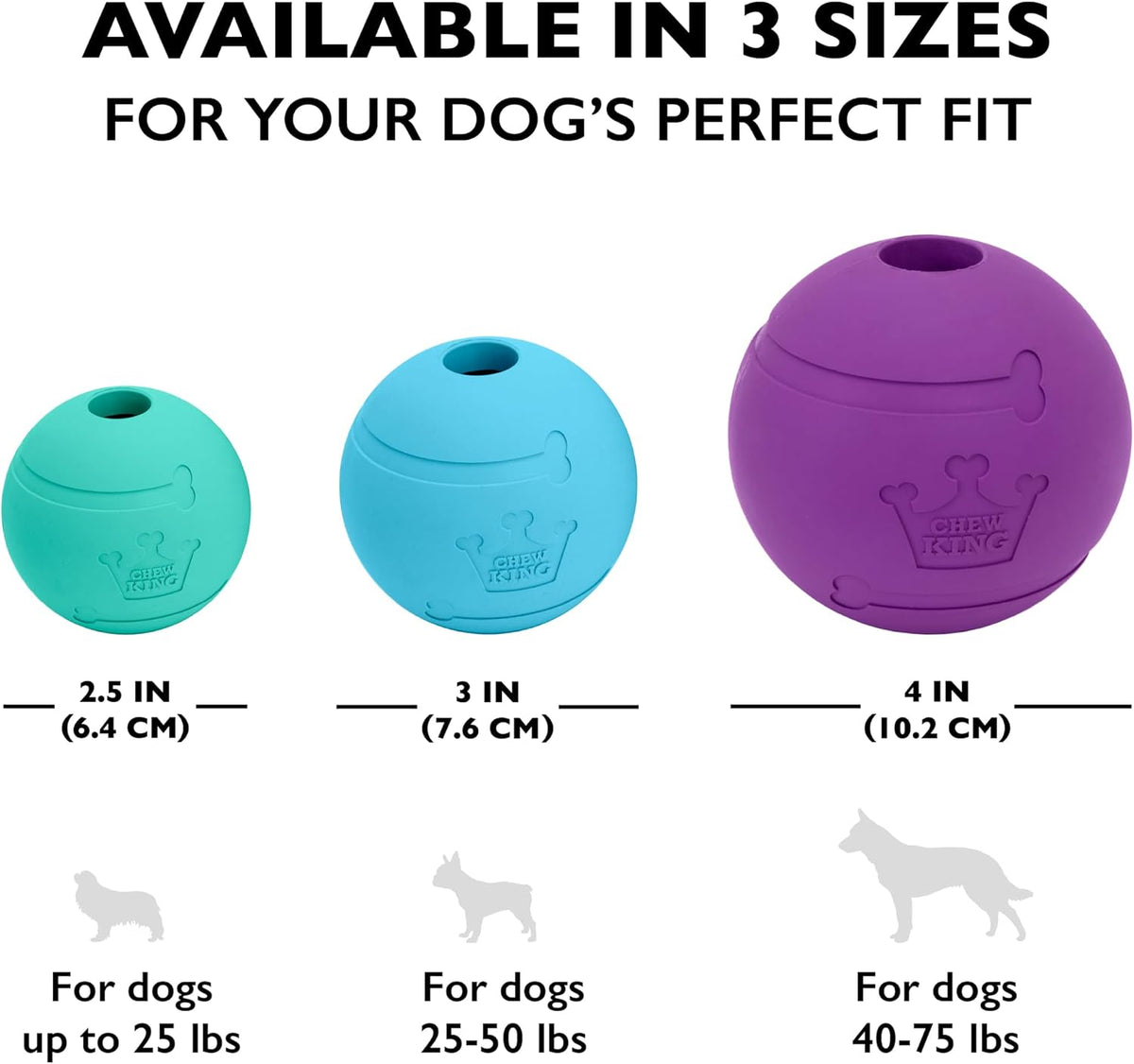 Chew King Fetch Balls Extremely Durable Natural Rubber Toy 2.5 inch - Fetch Balls - 2-Pack (4" Balls) - image 4