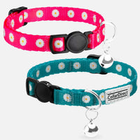 Tribal Aztec Cat Collar 2-Pack, Breakaway with Bell – Essentials for Cats - Pink & Green, 2-Pack, 7-11" - image 3