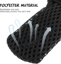 Cat Booties to Prevent Scratching: 4pcs AntiScratch Cat Claw Covers for Feeding Medicine, Pet Grooming, Bathing Shaving Checking, and Nail Trimming, Black Pet Shoes Socks Caps Mittens Paw Protector M