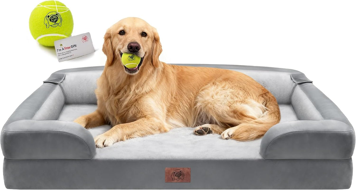 Waterproof Orthopedic Dog Bed for Extra Large Sized Dogs – Essentials for Dogs - X-Large(42"L x 30"W x 9"Th) / Grey