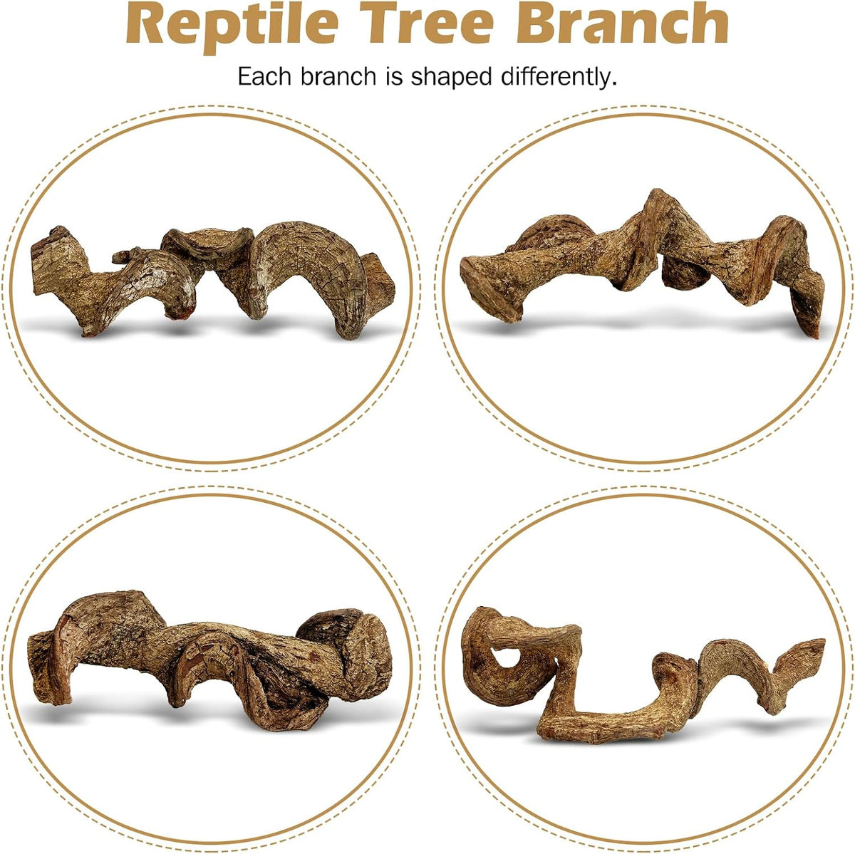 Reptile Climbing Decor 1.8-2.2" Thick Wood Branches Snake Habitat - 11.8 inches (2 Pack) - image 2