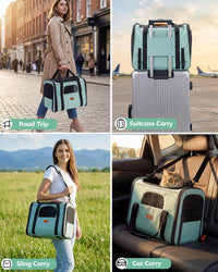Morpilot Cat Carrier Soft for Large Medium Cats and Puppy up to – Essentials for Dogs - Green / 18.0"L x 12.5"W x 14.0"H - image 4