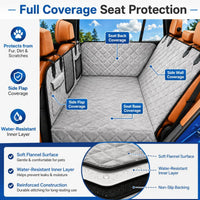 IJVAE Dog Seat Cover for Back Seat - Gray flannel / For Full Size Truck - image 4