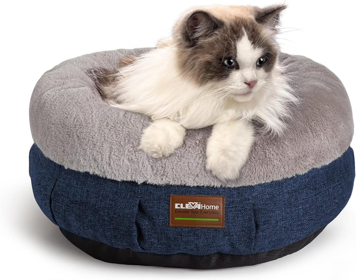 ClevaHome Upgrade Plush Faux Fur Cat Bed - image 2