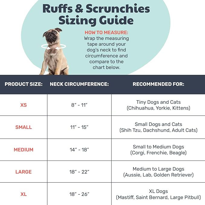 Huxley & Kent Ruff Pet Scrunchy | Buffalo Check (Extra-Small) | Festive Christmas/Holiday Neckwear for Dogs/Cats | Fun Stretchable Costume Accessory | Soft Collar with Bells