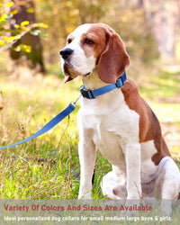 Reflective Dog Collar, Puppy Collar with Buckle Adjustable - Navy Blue / Large :Width 1",Neck 14-22" - image 4