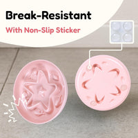 2 Pcs Cat Slow Feeder Bowl - Coral Pink + Ocean Mist / 6.2'' - image 3