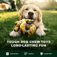 Durable Dog Chew Toy for Aggressive Chewers - Tough Nylon Bone for Medium Breeds, Interactive Teething Toy with Real Bacon Flavor, Keeps Dogs Busy, Christmas Birthday Gifts for Dogs