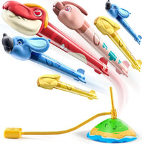 TEMI Rocket Launcher for Kids, 12 Foam Rockets and Launcher Pad - Dinosaur Toy Rocket Launcher - 6 Rockets