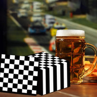 100 Pack Black and White Checkered Flag Party Napkins Disposable Race - 50 / Black and White Checkered - image 4