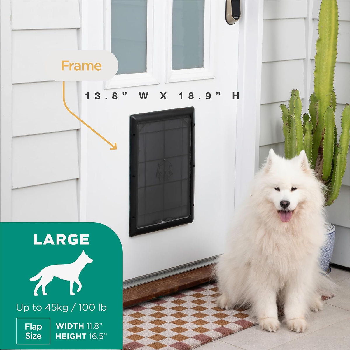 Hakuna Pets Essential Pet Door for Screens - Large / Black - image 3