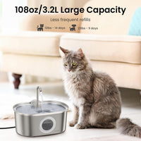 PawsPik SS-01 Stainless Steel Faucet-Design Cat Fountain – Essentials for Cats - Silver - image 3