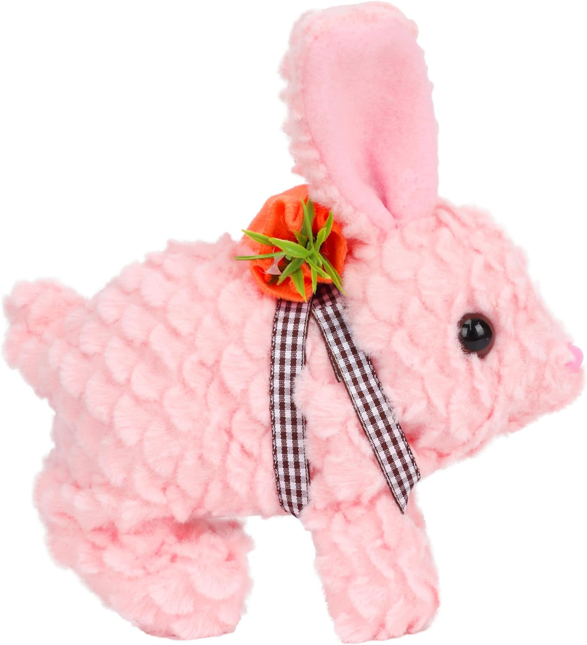 Hopearl Walking Gray Tabby Cat Interactive Electronic Pet Plush Kitty - LED Ears Carrot Bunny-Pink - image 3