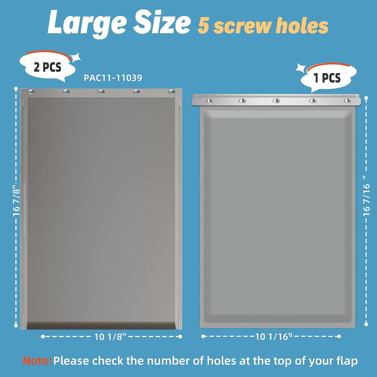 2-Pack Large Dog Door Replacement Flaps with Screws – Essentials for Dogs - 3-flap / Large - image 3
