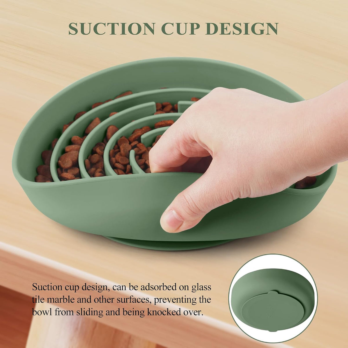 Coomazy Extra Large Slow Feeder Bowl - Avocado Green / L - image 3