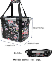 Bicycle Basket Dog Bike Handlebar Basket Front - Pink Flower - image 4