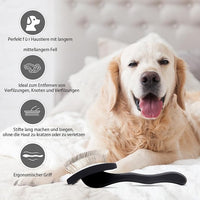 Dog Slicker Brush for Shedding and Grooming Medium or Long Haired Cats, Extra Long & Soft Pin Slicker Brush for Removes Loose Hair, Tangles, Knots, Undercoat, Free Pet Comb, Large Black