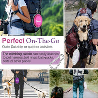 Pawaboo Collapsible Travel Dog Bowls 2 Pack with Lids&Carabiners - 450ml(Pack of 2) / Pink + Purple - image 2