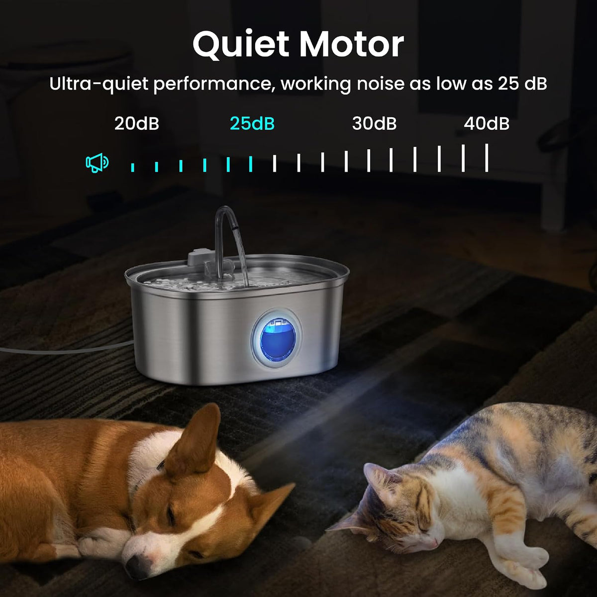 PawsPik SS-01 Stainless Steel Faucet-Design Cat Fountain – Essentials for Cats - Silver - image 4